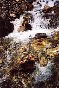 Close up, stream and rocks