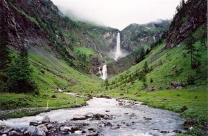 Waterfall and stream with rocks