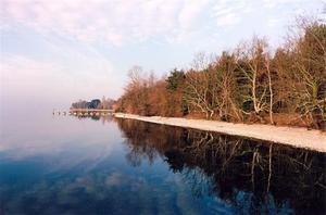 Buchillon Lake shore with pier