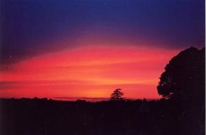 Bright red streak over BP fields