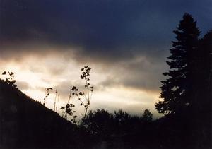 Twilight darkened by clouds