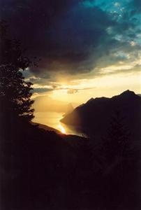 View fom mountain of lake, Brunnen