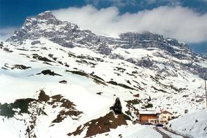 Hotel Alpenrösli below the Sulzfluh, snow