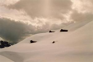 Huts in the snow