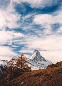 Wispy clouds over the Matterhorn