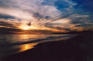 Sunset on Santa Barbara beach