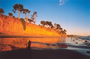 Bright Orange cliff at sunset