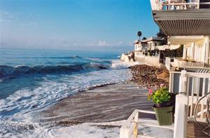 Buildings hit by blue waves