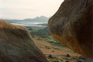 Valley through two boulders