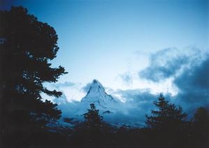 Clouds moving over the Matterhorn