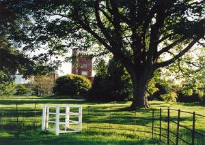 South field fence, Tower and school