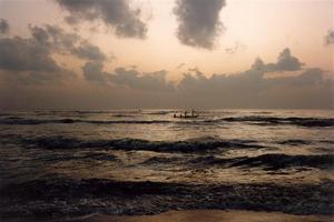 Fishing boat after sunset, Madras