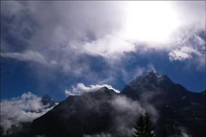 Mountain in the clouds