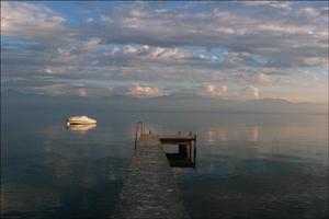 Pier jutting out into a lake