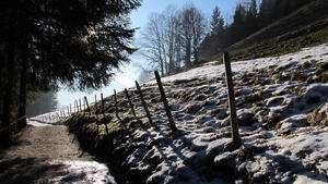 Fence in snow, La Saussa