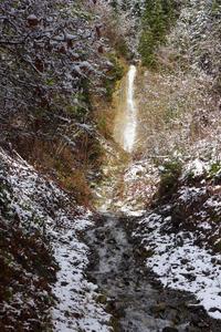 Waterfall in snow